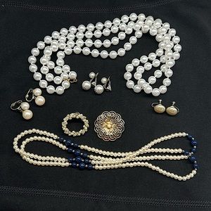 Lot of Vintage Pearl Costume Jewelry